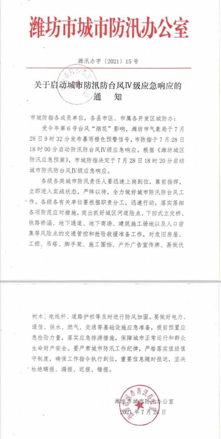 潍坊防汛早期情况全面解析与概述